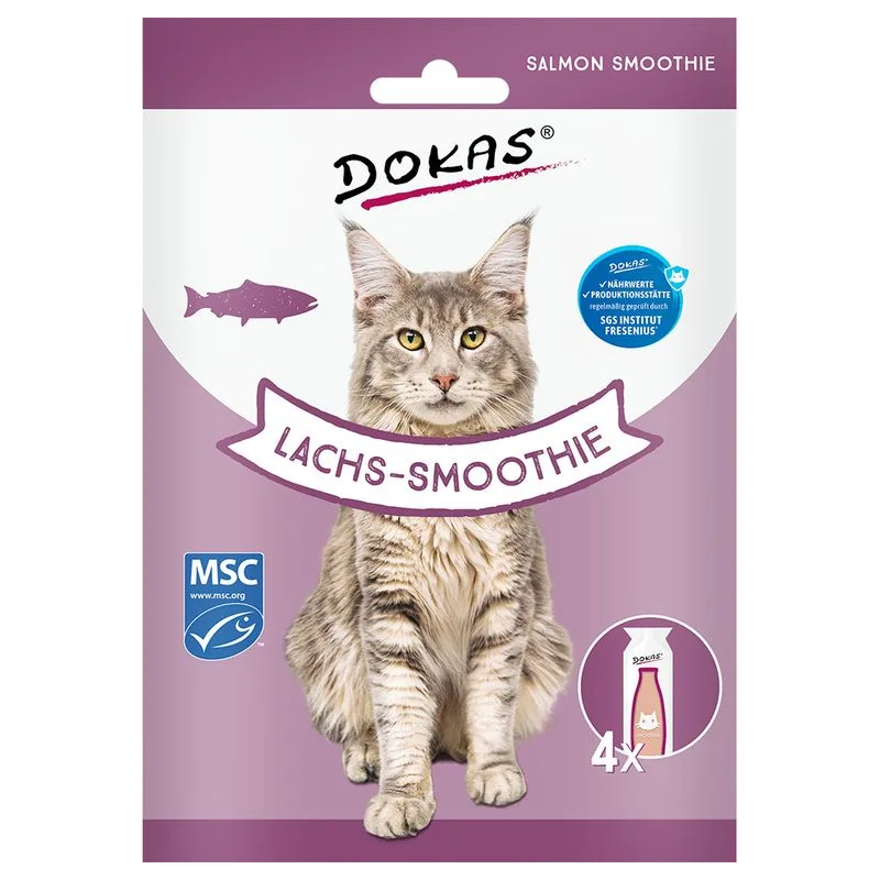 Dokas Smoothie al salmone Snack per gatto (Set %: 2 x 120 g)