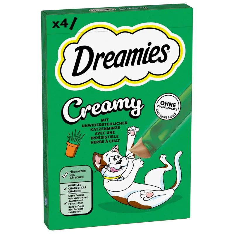 Catisfactions Dreamies Creamy (Set %: 44 x 10 g Erba gatta)