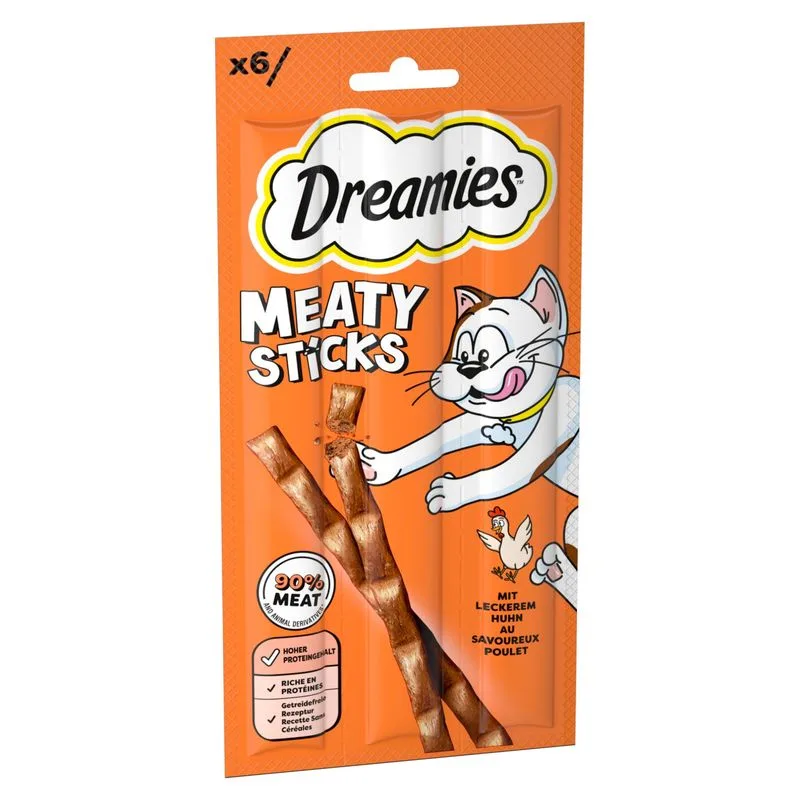 Catisfactions Dreamies Meaty Sticks (6 x 5 g Pollo)