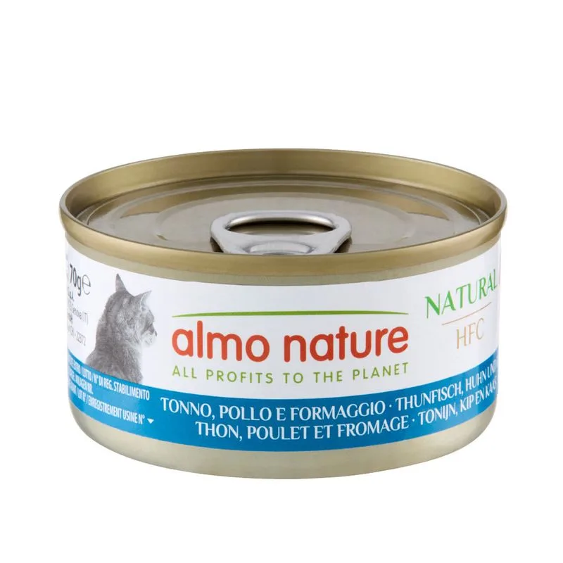 Almo Nature HFC Natural 6 x 70 g (HFC Natural Tonno, Pollo e Formaggio)