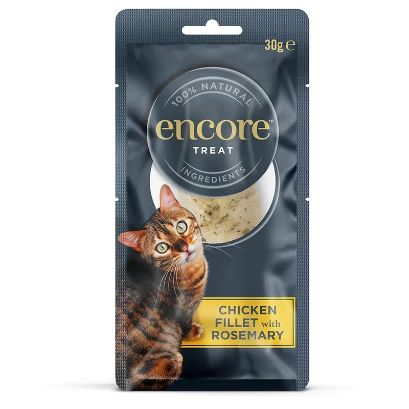 Encore Cat Filetto di Pollo con Rosmarino Snack per gatto (Set %: 6 x 30 g)