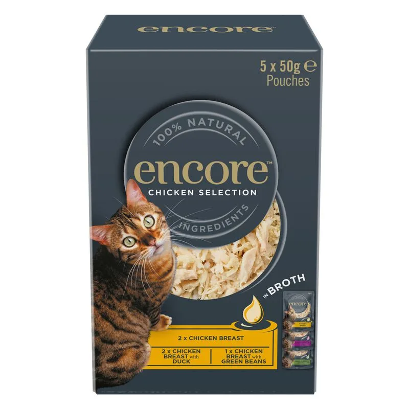 Encore in brodo Pacco misto buste 20 x 50 g Umido gatto (Selezione di Pollo)