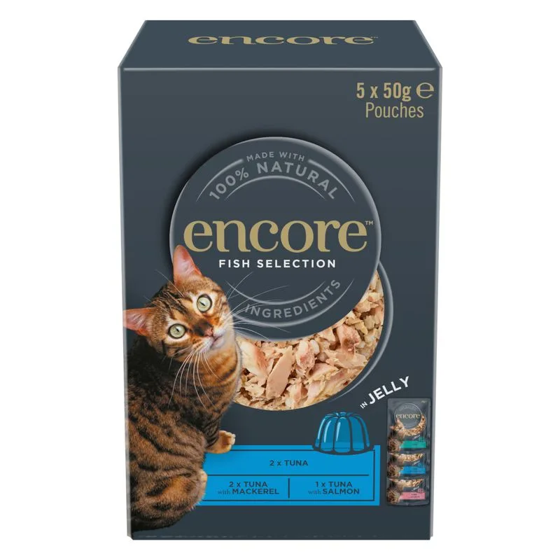 Encore in gelatina Pacco misto in buste 5 x 50 g (Selezione di Pesce (3 varianti))