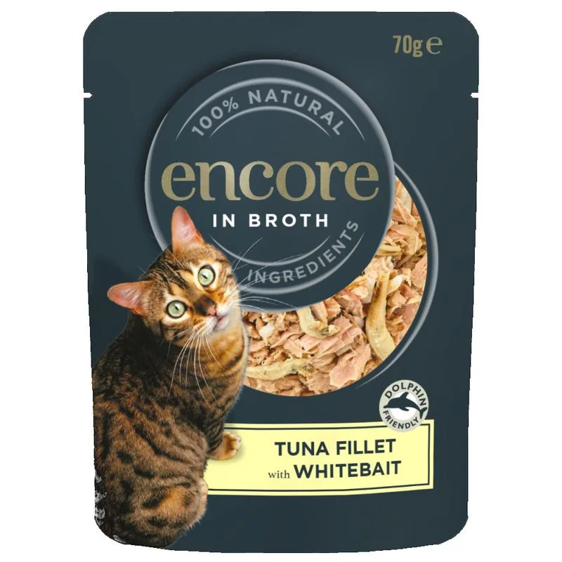 Multipack risparmio! Encore in brodo buste 48 x 70 g Umido per gatti (Tonno con Bianchetto)