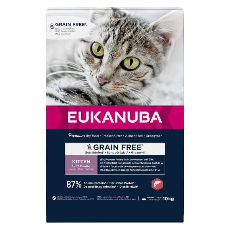 Eukanuba Kitten Grain Free Salmone Crocchette per gatto (Set %: 2 x 10 kg)