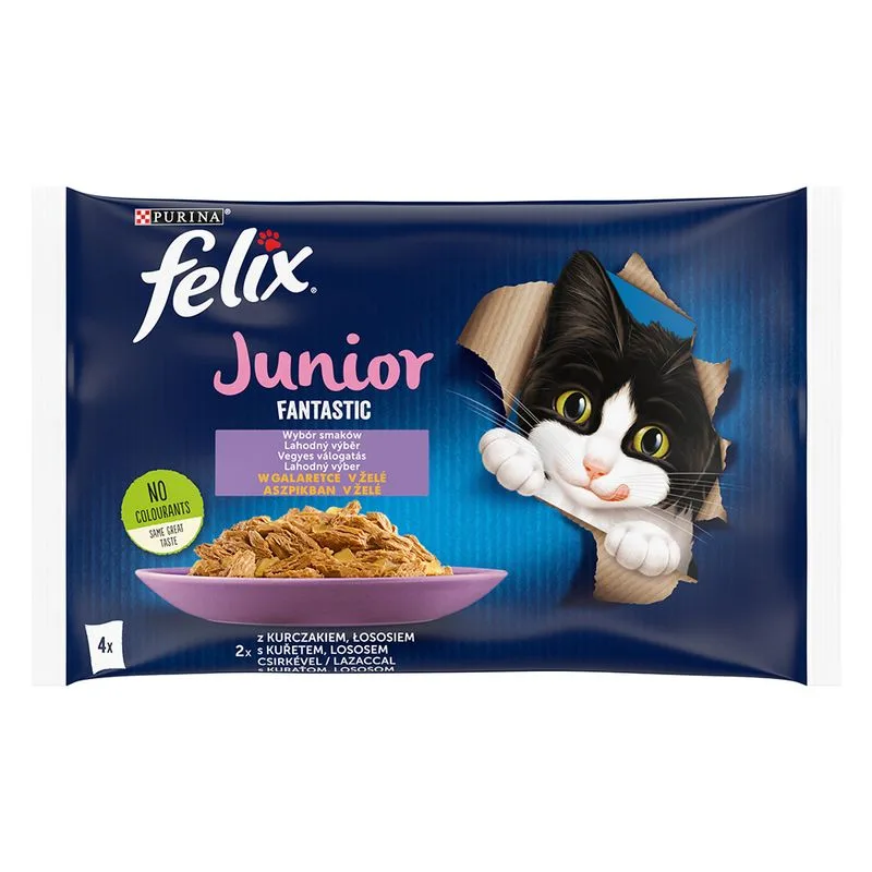Felix Junior Fantastic in buste 4 x 85 g Alimento umido per gatto