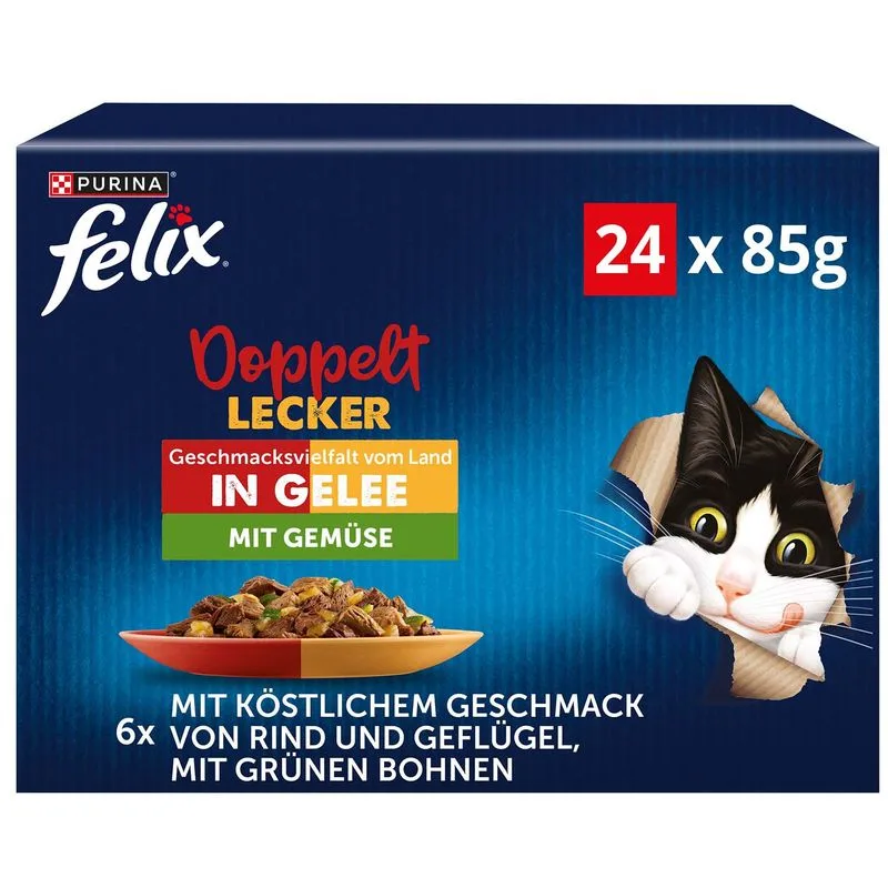 Felix Le Ghiottonerie Doppia Delizia 24 x 85 g (Varietà di carne con Verdura)