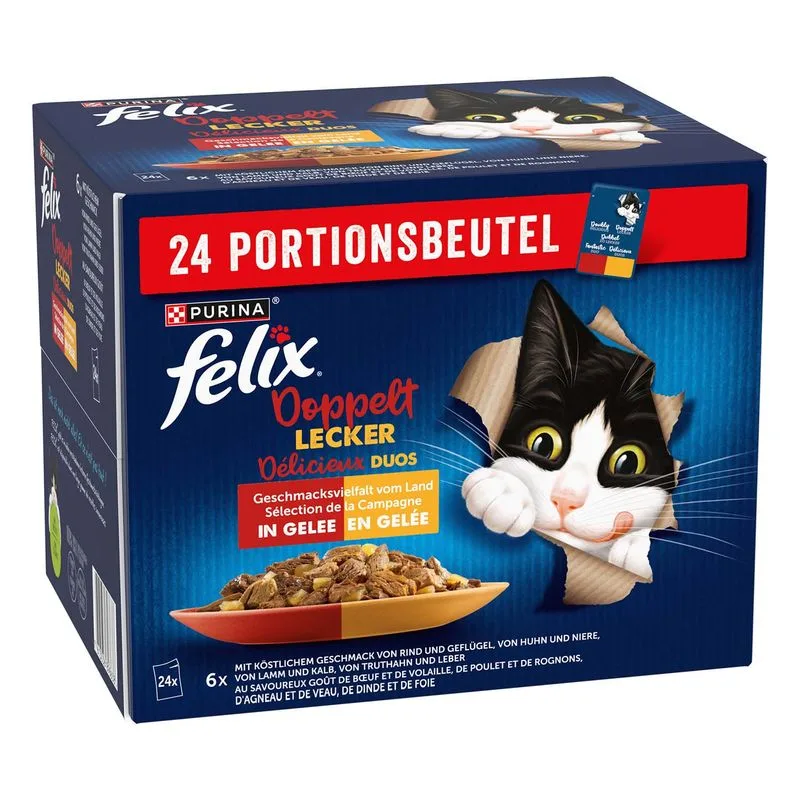 Felix Le Ghiottonerie Doppia Delizia 24 x 85 g (Varietà di carne)