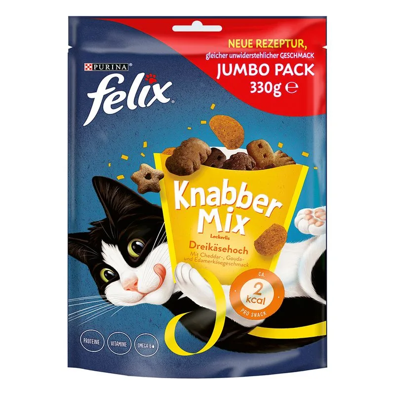 Felix Party Mix Snack per gatti (Set %: 2 x 330 g Cheezy Mix)