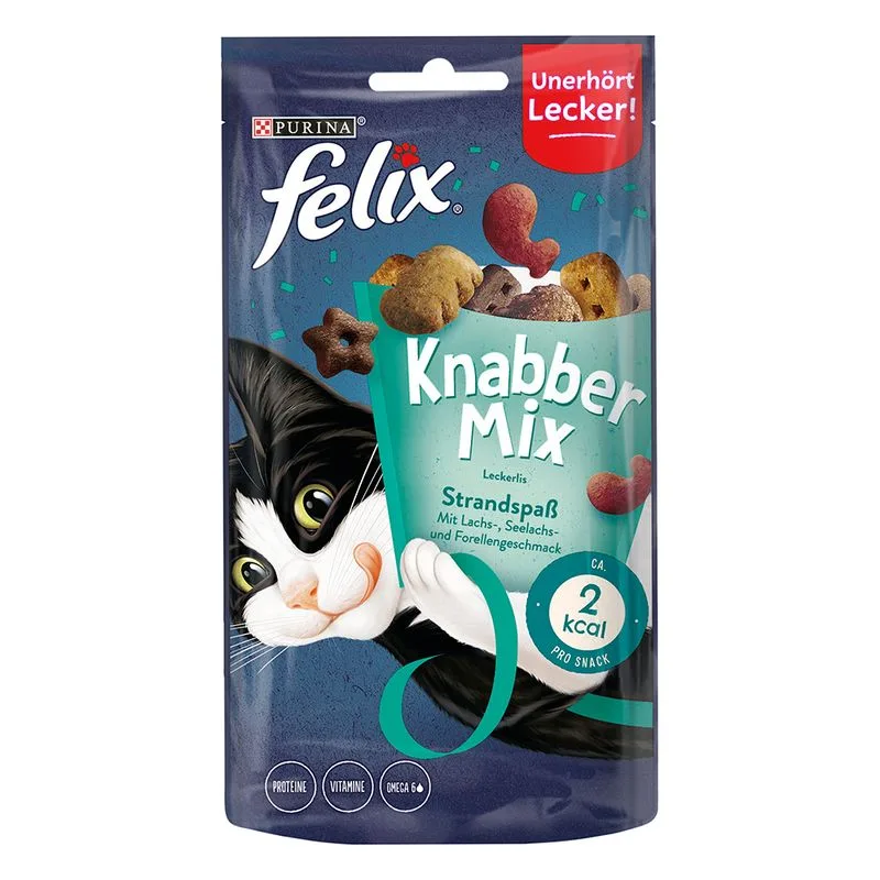 Felix Party Mix Snack per gatti (Set %: 3 x 60 g Ocean Mix)