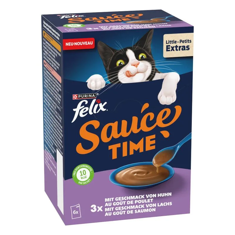 Felix Sauce Time 6 x 40 g (al gusto di pollo e salmone)