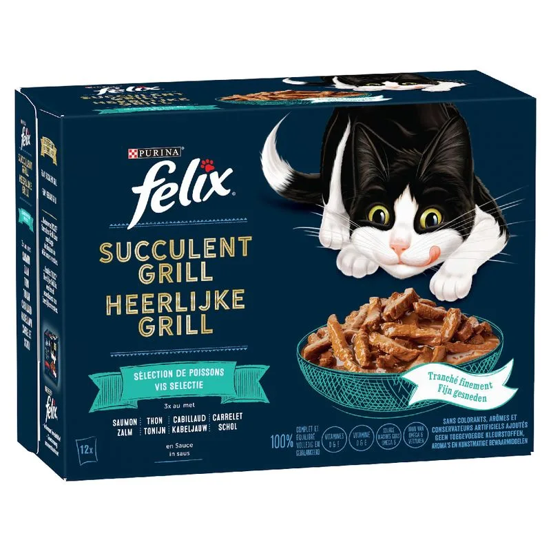 Felix Sfilaccetti Rustici in Buste 12 x 80 g (Ocean Selection (Salmone, Tonno, Merluzzo, Platessa))