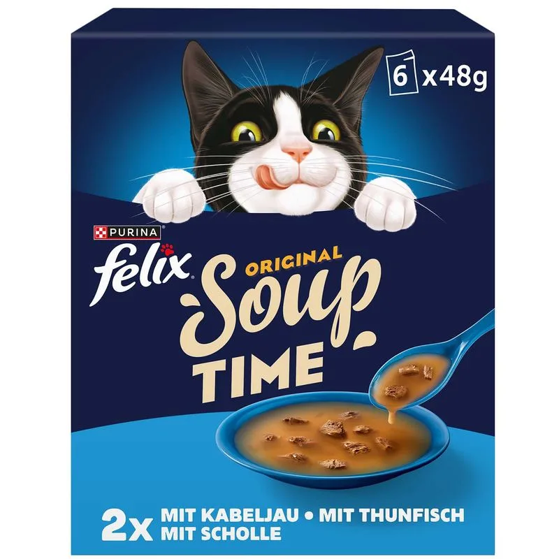 Felix Soup Time Original 6 x 48 g (Selezioni con pesci (Merluzzo, Tonno, Platessa))