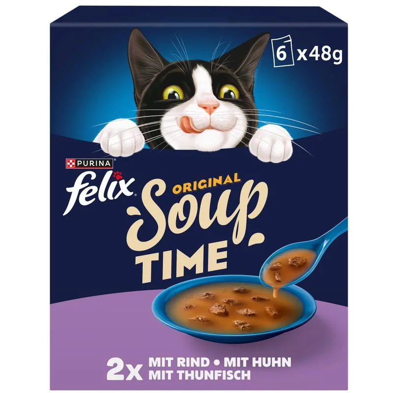 Felix Soup Time Original 6 x 48 g (Selezioni miste (Manzo, Pollo, Tonno))