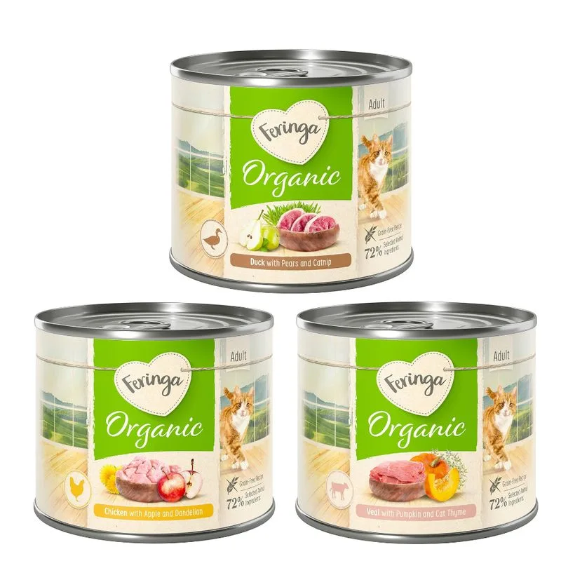 Feringa Bio Menù 6 x 200 g (Mix: Pollo bio, Anatra bio, Vitello bio)