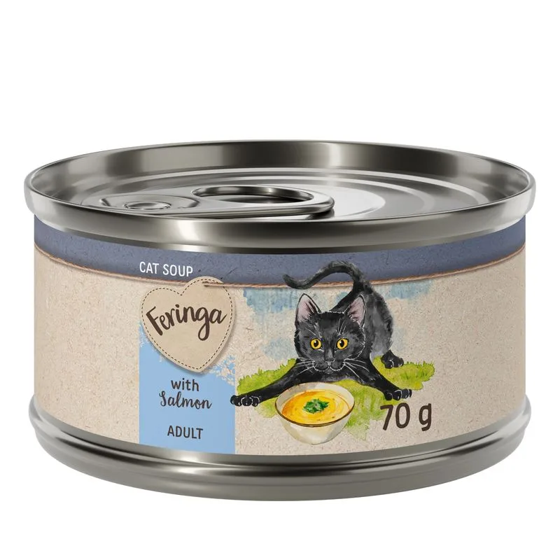 Feringa Cat Soup 24 x 70 g Alimento complementare per gatto (Salmone)
