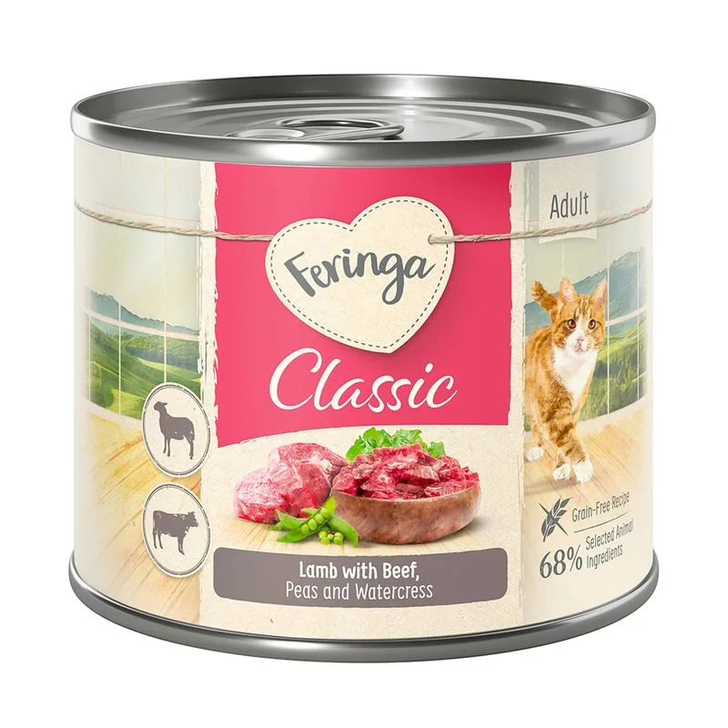 Feringa Classic Meat Menù 12 x 200 g (Agnello & Manzo con Piselli e Crescione)
