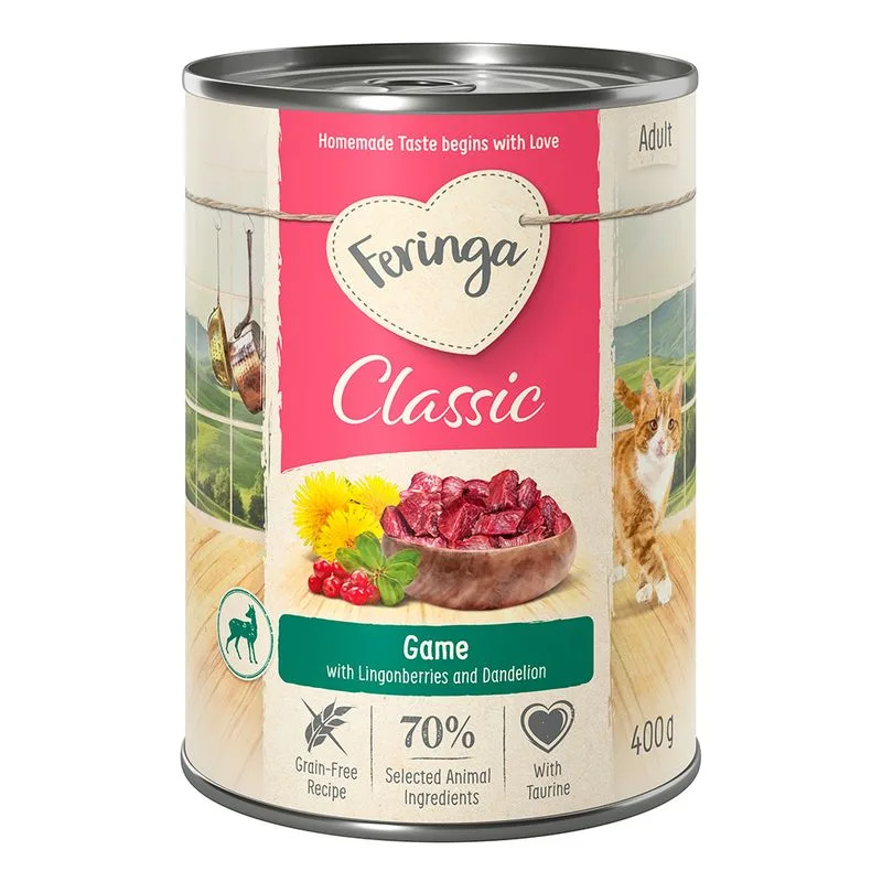 Feringa Classic Meat Menù 12 x 400 g (Selvaggina con Mirtilli rossi e Tarassaco)