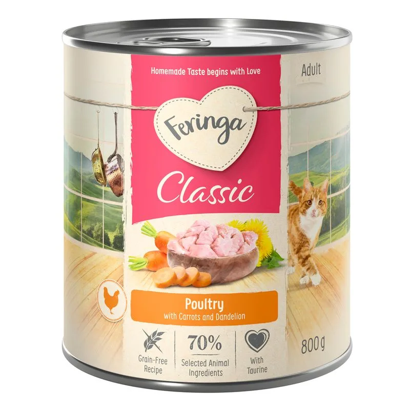 Feringa Classic Meat Menù 12 x 800 g (Pollame con Carotine e Tarassaco)
