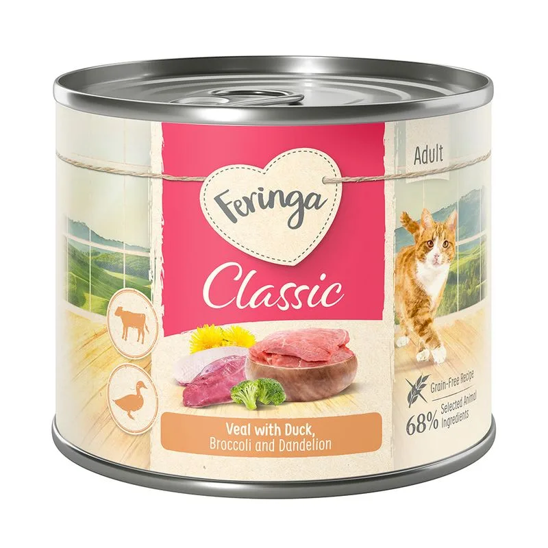 Feringa Classic Meat Menù 18 x 200 g (Anatra & Vitello con Broccoli e Tarassaco)