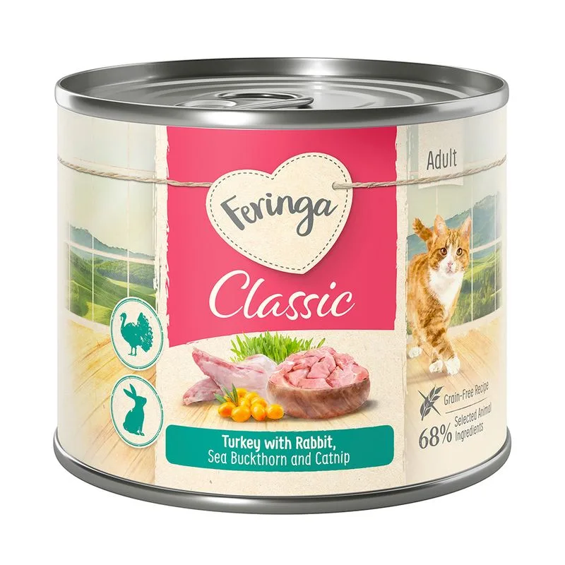 Feringa Classic Meat Menù 18 x 200 g (Coniglio & Tacchino con Olivello ed Erba gatta)
