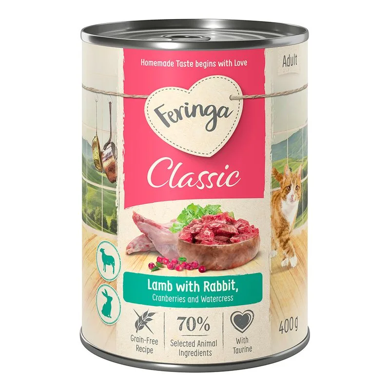 Feringa Classic Meat Menù 6 x 400 g (Agnello e Coniglio con Mirtilli rossi e Crescione d’acqua)