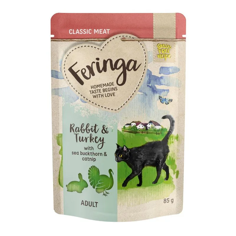 Feringa Classic Meat Menù Busta 48 x 85 g (Coniglio & Tacchino con Olivello ed Erba gatta)