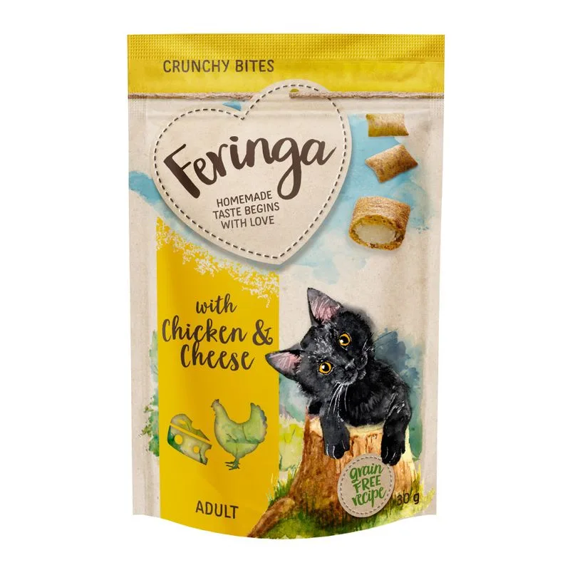 Feringa Crunchy Bites Pollo & Formaggio Snack per gatti (Set %: 3 x 30 g)