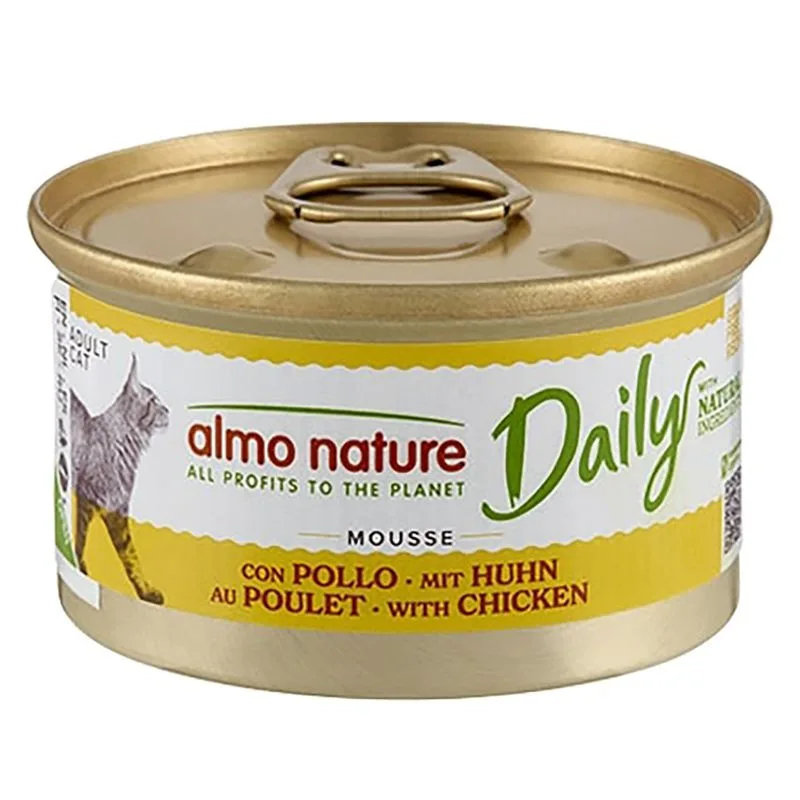 Almo Nature Daily 24 x 85 g Alimento umido per gatti (Mousse con pollo)