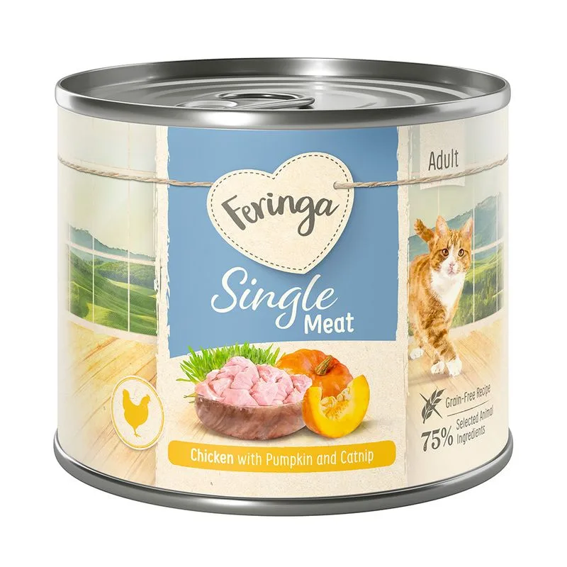 Feringa Single Meat Menù 12 x 200 g (Pollo con Zucca ed Erba gatta)