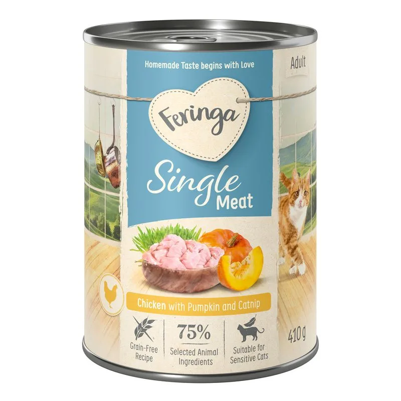 Feringa Single Meat Menù 12 x 410 g (Pollo con Zucca ed Erba gatta)
