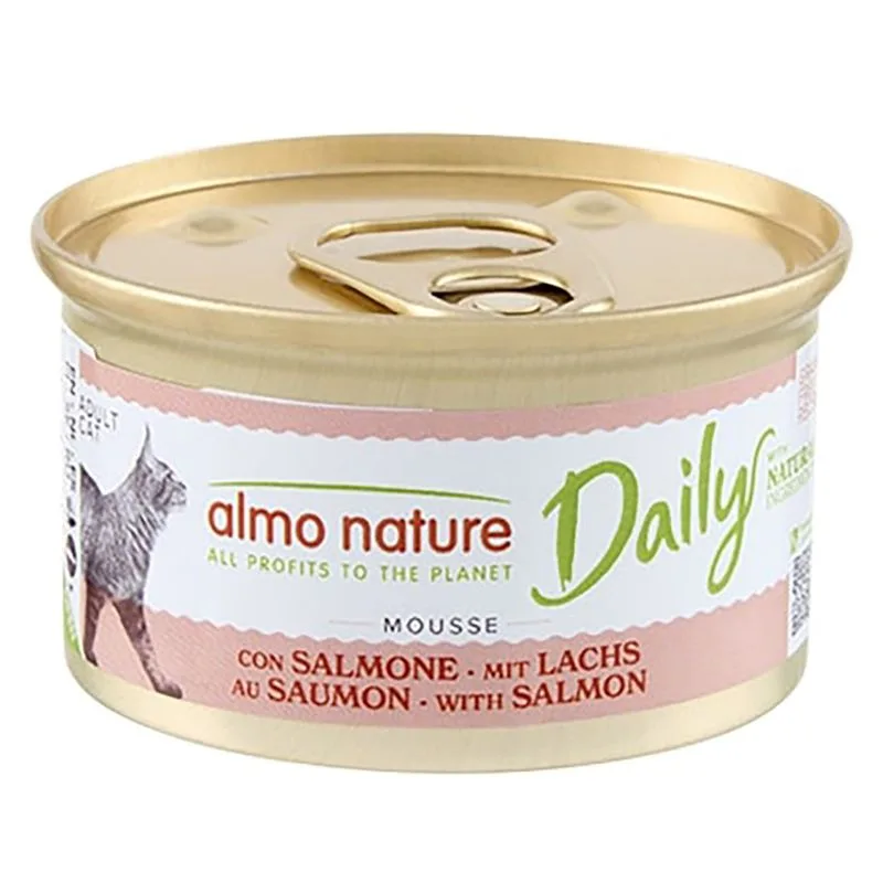 Almo Nature Daily 24 x 85 g Alimento umido per gatti (Mousse con salmone)