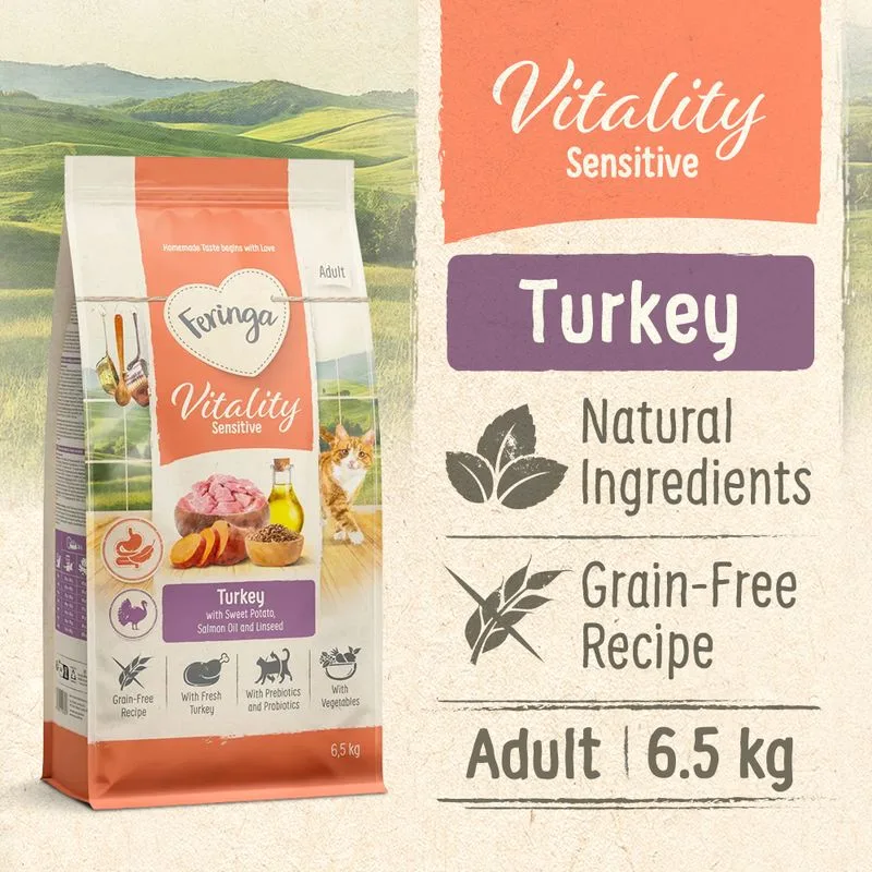 Feringa Vitality Sensitive - Tacchino Crocchette per gatti (6,5 kg)