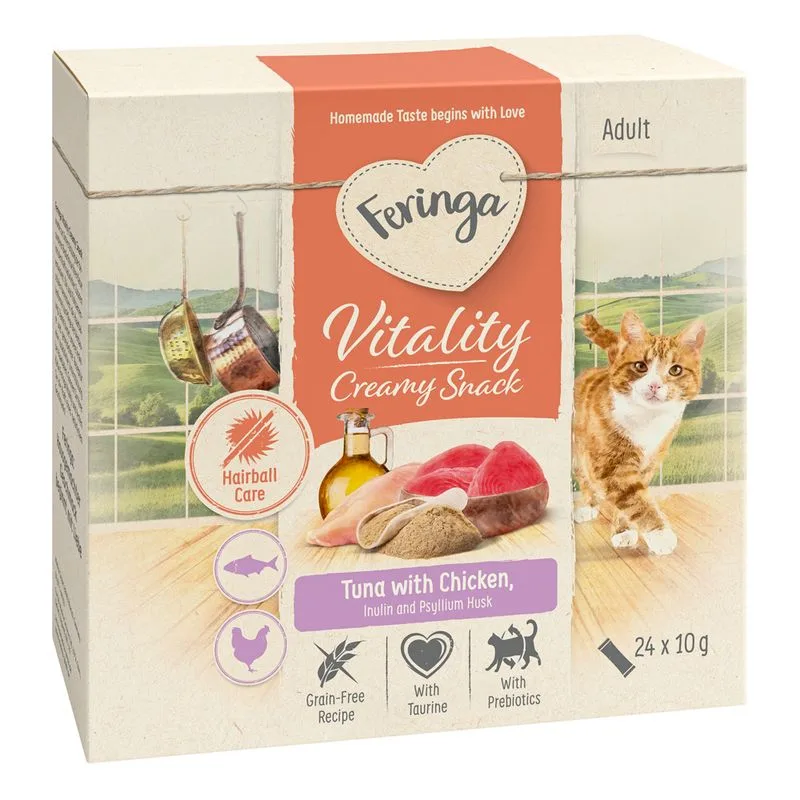 Multipack risparmio! Feringa Vitality Creamy snack (Set %: Tonno con pollo (96 x 10 g))