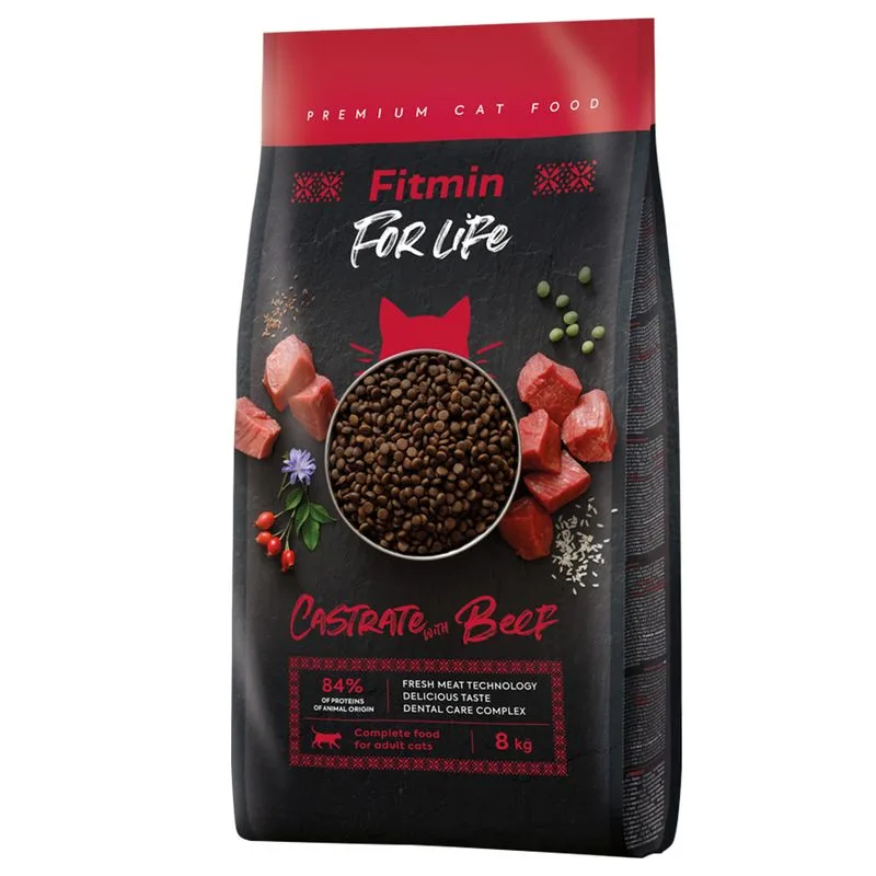 Fitmin Cat For Life per Gatti Sterilizzati con carne di manzo (Set %: 2 x 8 kg)