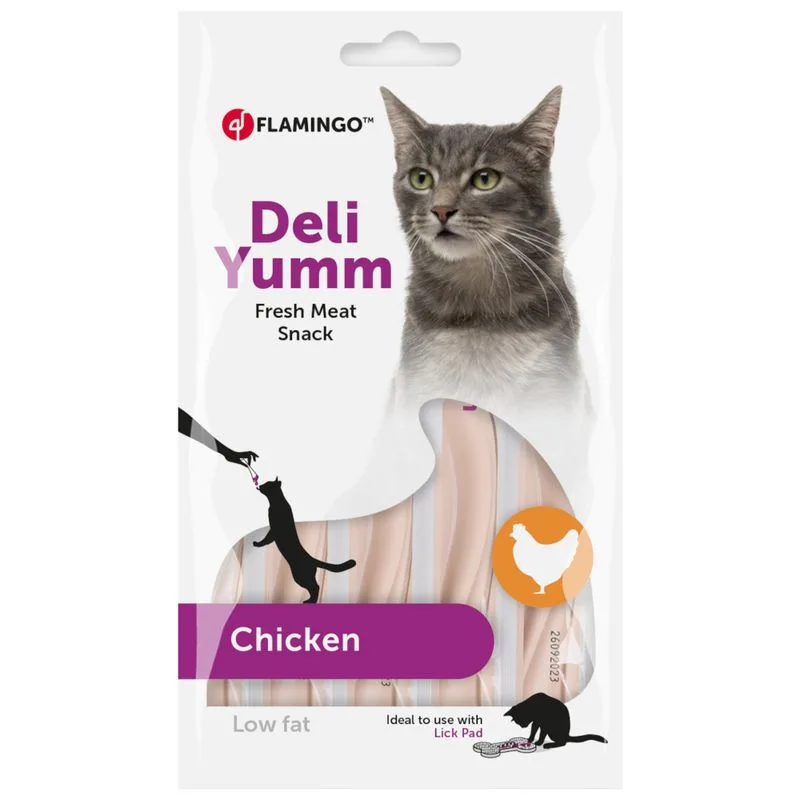 Flamingo Deli Yumm Pâté 5 x 14 g Snack per gatto (con Pollo)