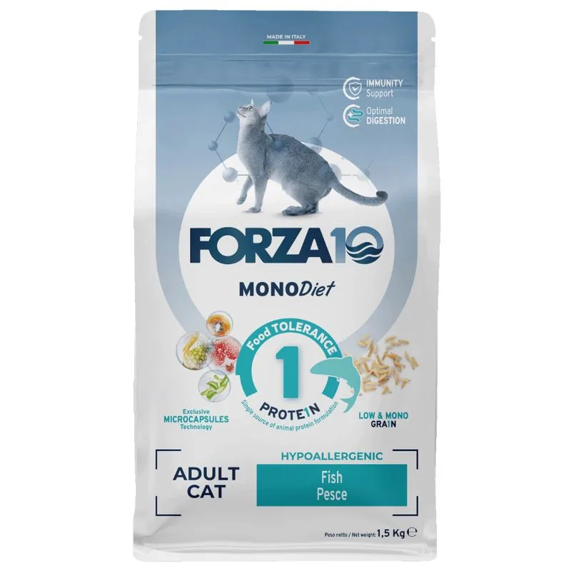 Forza10 Mono Diet Adult Cat Pesce Crocchette gatto (Set %: 3 x 1,5 kg)