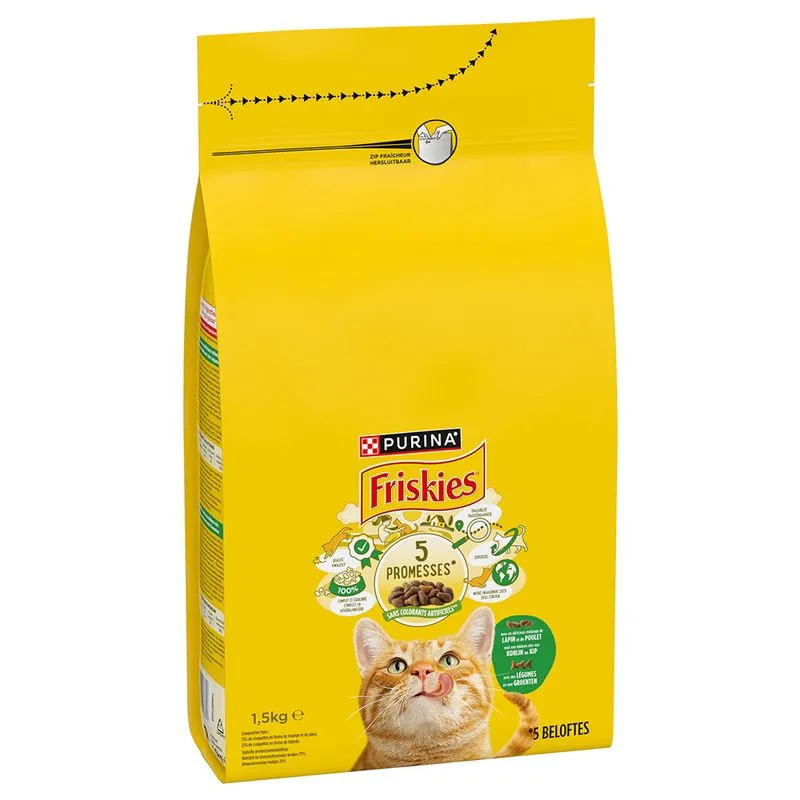 PURINA Friskies Adult Coniglio e Pollo con Verdure Crocchette gatto (1,5 kg)