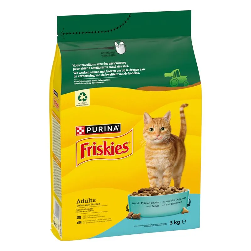PURINA Friskies Adult con Pesce e Verdure (Set %: 3 x 3 kg)