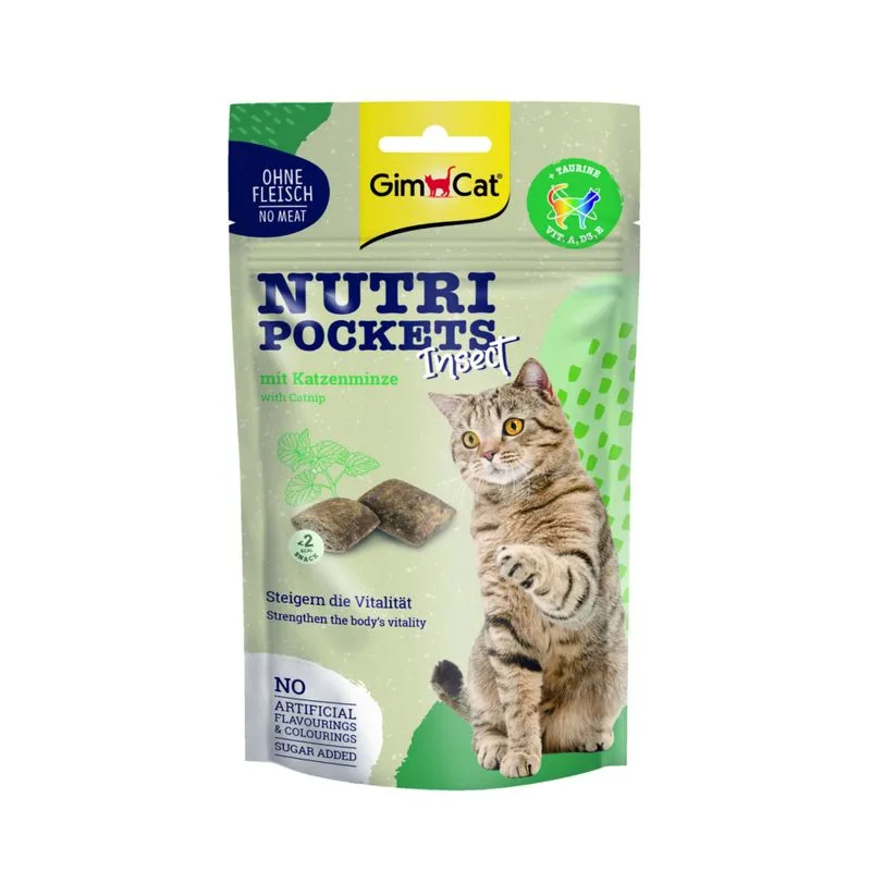GimCat Nutri Pockets Insect con Erba gatta (Set%: 3 x 60 g)