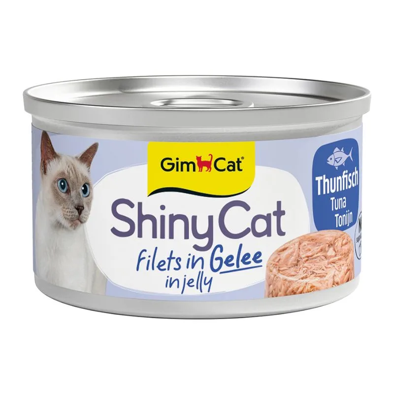 GimCat ShinyCat Filet Gelatina 24 x 70 g Alimento umido per gatto (Tonno)