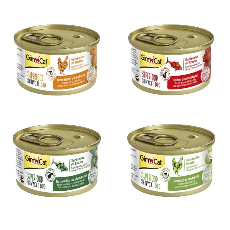GimCat Superfood ShinyCat Duo 12 x 70 g Alimento umido per gatto