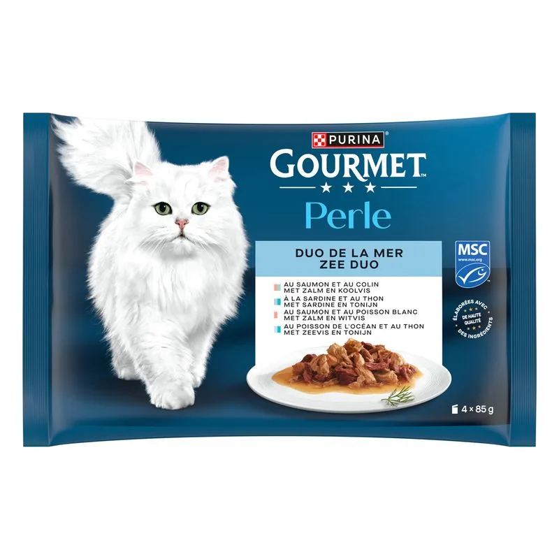4 + 1 gratis! 5 x Gourmet Perle (5 x (4 x 85 g) Duetto (4 varianti))