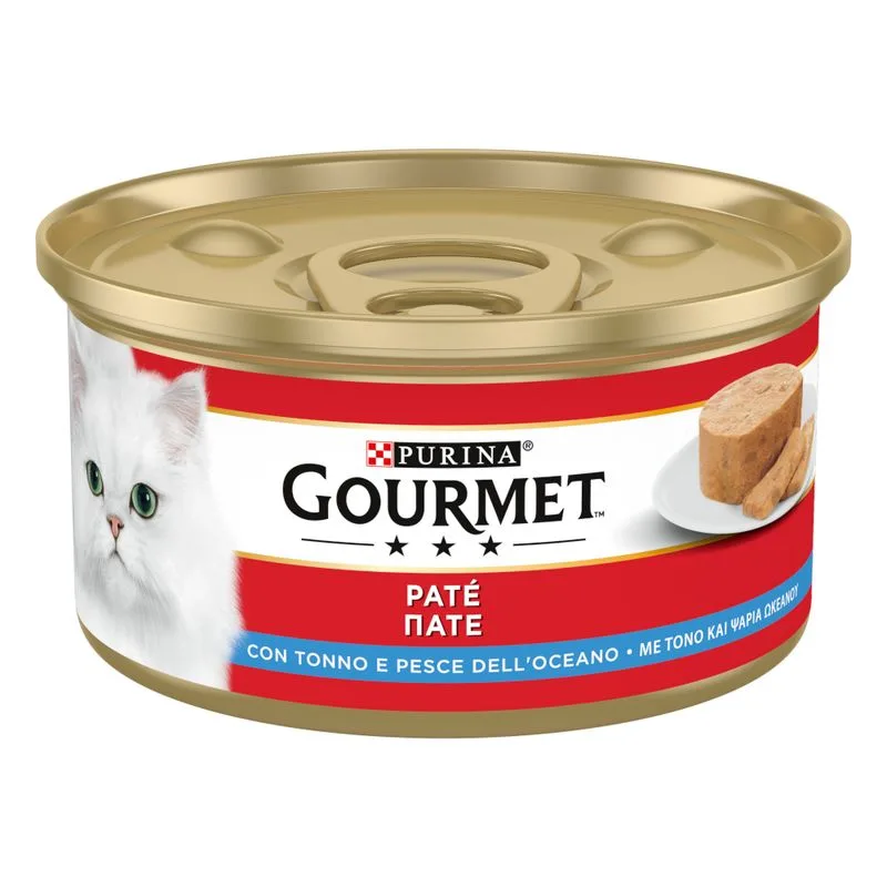 Gourmet 24 x 195 g umido gatto (Paté Tonno & Pesce dell'Oceano)