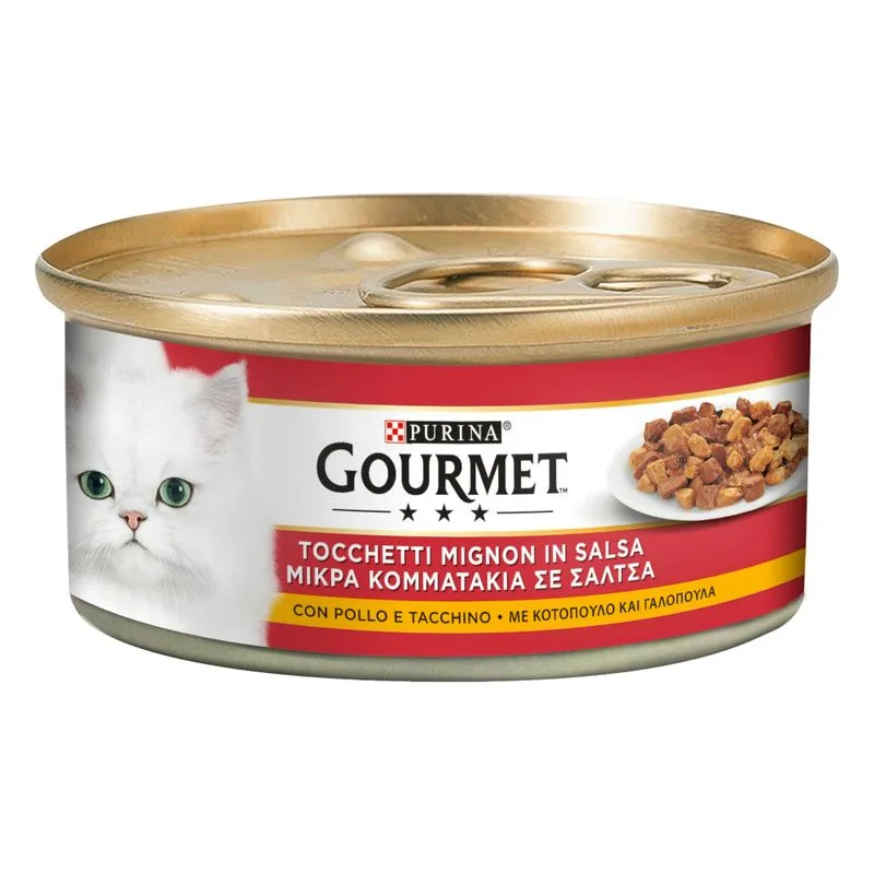 Gourmet 24 x 195 g umido gatto (Tocchetti Mignon in Salsa Pollo & Tacchino)
