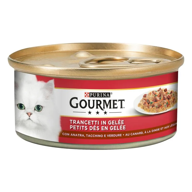 Gourmet 24 x 195 g umido gatto (Trancetti in Gelatina Anatra & Tacchino)