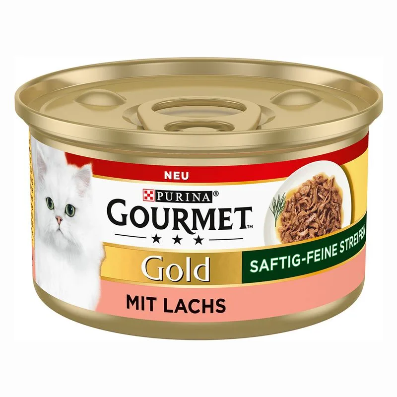 Gourmet Gold  Straccetti 12 x 85 g umido per gatti (Salmone)