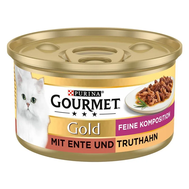 Gourmet Gold Doppio piacere 12 x 85 g Alimento umido per gatto (Anatra e Tacchino)