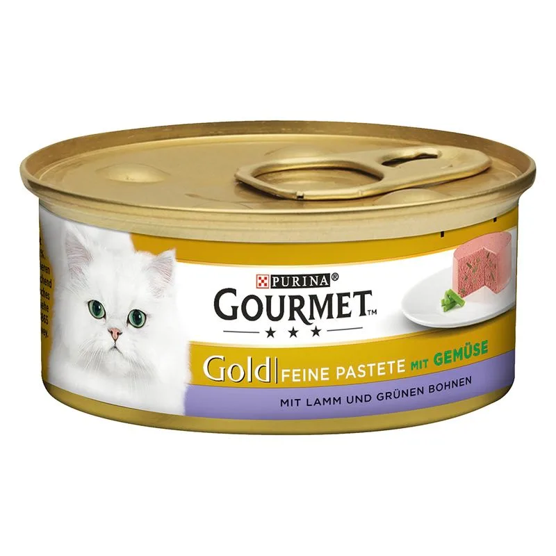Gourmet Gold Mousse e Paté 12 x 85 g Umido per gatto (Paté: Agnello e Fagiolini)