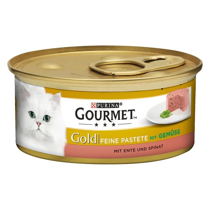 Gourmet Gold Mousse e Paté 12 x 85 g Umido per gatto (Paté: Anatra e Spinaci)